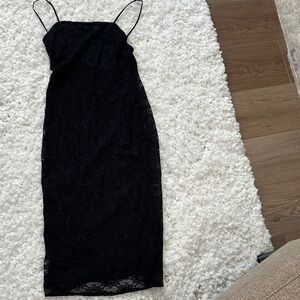 Urban Outfitters Black Lace Midi Dress